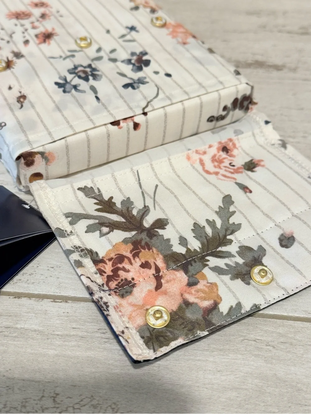Ralph Lauren Thompson Cotton Floral Stripe Set Of 2 King Pillow Shams $430 NWT